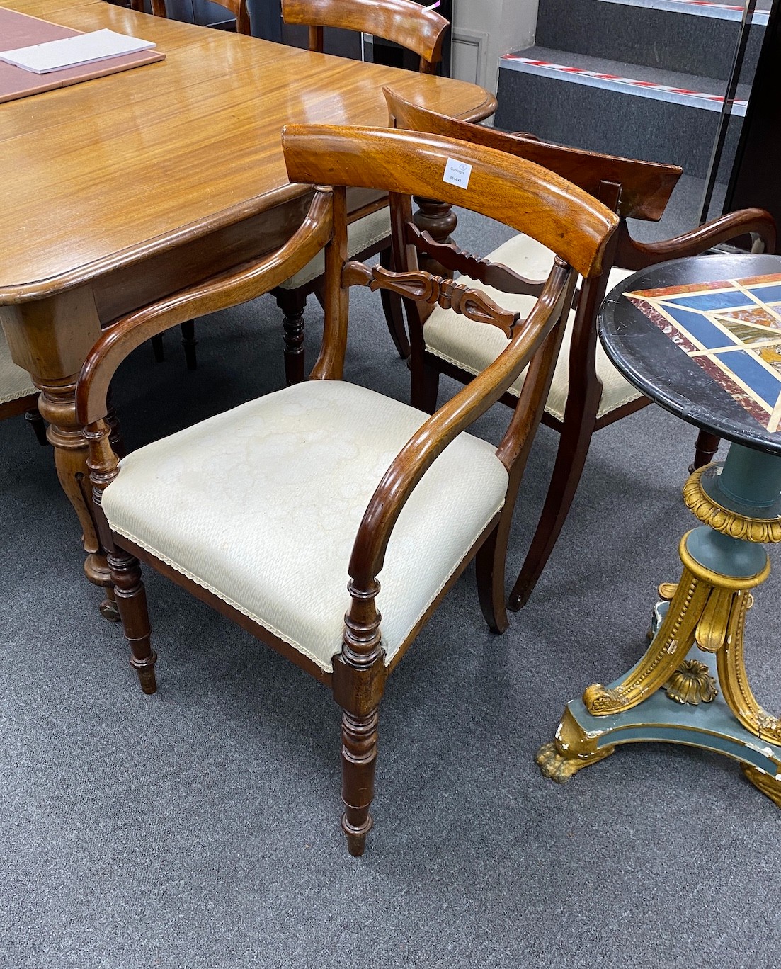 A set of eight Regency mahogany dining chairs (2 carvers)